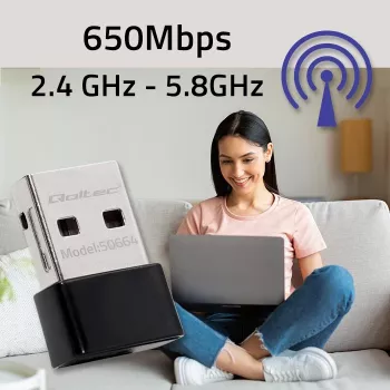 QOLTEC itin greitas belaidis mini USB adapteris Wi-Fi