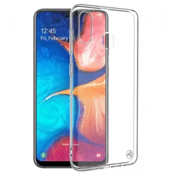 Silicone dėklas Tellur Samsung Galaxy A20, skaidrus, minkštas apsauginis