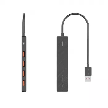 USB 3.2 Gen 2 5-in-1 Multiport Hub Vention CHOBB — 5 prievadų (4× USB 3.2 Gen 2 Type-A, 1× USB 3.2 Gen 1 Type-A), 0,15 m, ABS, juoda