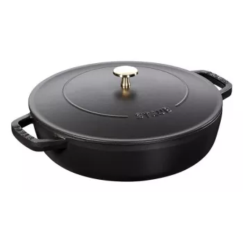 ZWILLING STAUB BRAISERS apvali keptuvė 28 cm, juoda, dugno Ø 22,2 cm