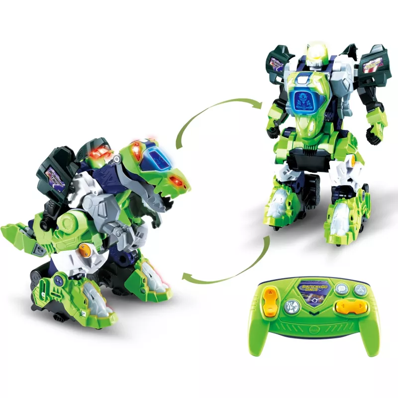 Nuotolinio valdymo transformuojamas dinozauras VTech Switch & Go Dinos T-Rex, dino ir transporto priemonė, vaikams