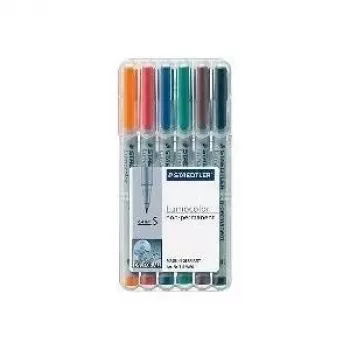 Markeris Staedtler 311 WP6 6 vnt. (juoda, mėlyna, ruda, žalia, oranžinė, raudona)
