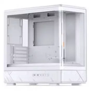 Jonsbo D200 baltas mATX mid-tower korpusas su grūdintu stiklu ir Mini Temp ekranu
