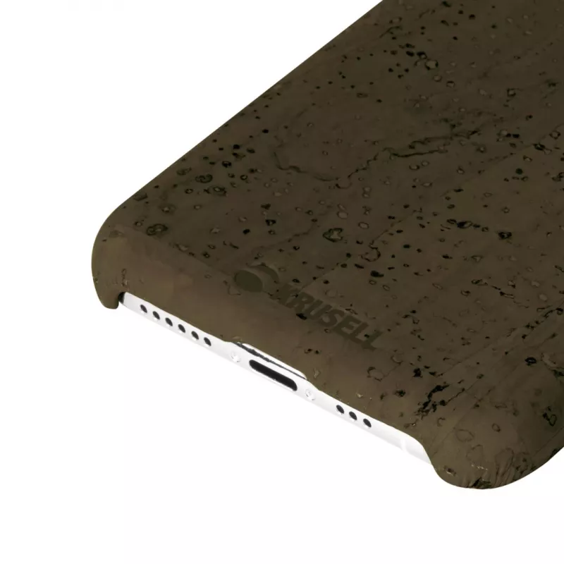 Telefono dėklas Krusell Birka Apple iPhone 11 Pro Max, tamsiai ruda, natūralaus kamščio ir odos stiliaus apsauginis dangtelis