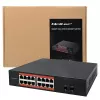 Tinklo jungiklis QOLTEC 52364 — Gigabit Ethernet PoE 16xRJ45, 2xSFP