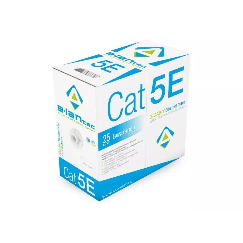 Tinklo kabelis Alantec KIU5LINKA305 U/UTP Cat5e 305 m Baltas