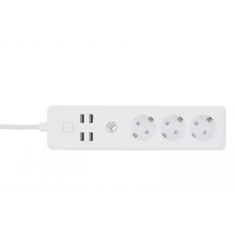 Tellur WiFi išmanusis ilgintuvas su 3 kištukiniais lizdais ir 4 USB prievadais (4 A)