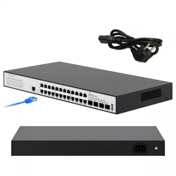 Extralink Hypnos Switch, 24x RJ45 1000Mb/s, 4x SFP+, L3, valdomas