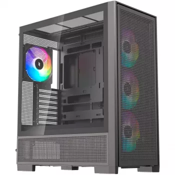 Korpusas Silentware Air 2000 A-RGB Black, mid-tower, grūdinto stiklo šoninis dangtelis