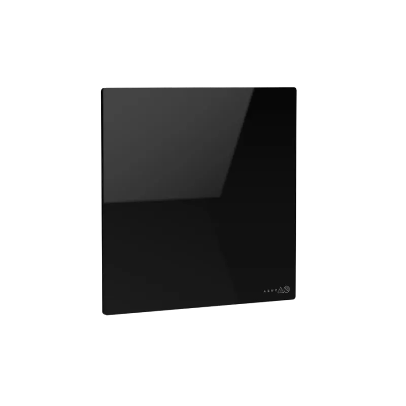 AENO Premium Eco Smart Quadro sieninis šildytuvas, 500 W, 50x50 cm, grūdintas stiklas, infraraudonasis + konvekcinis šildymas, LED ekranas, kištukas Europos (E/F tipas), juodas