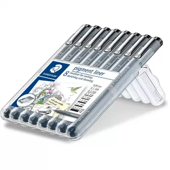 Finelaineris Staedtler pigment liner 308 juodas 8 vnt.