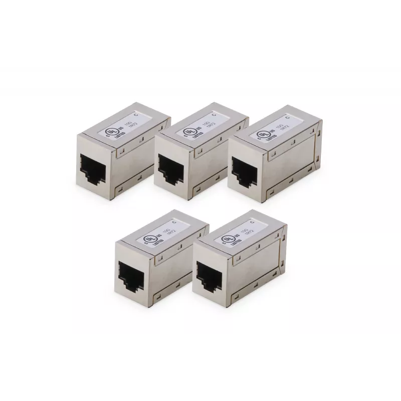 Digitus CAT 6 modulinės jungtys ekranuotos 5 vnt. RJ-45 auksuoti kontaktai sidabrinės