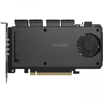 Adapterio kortelė 4 x M.2 NVMe SSD mobiliajam krepšiui, Icy Dock MB204MP-B
