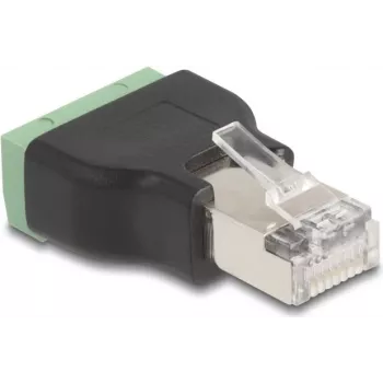 DeLOCK 66603 lyties keitiklis RJ45 į 4 kontaktų gnybtų bloką, juoda/žalia