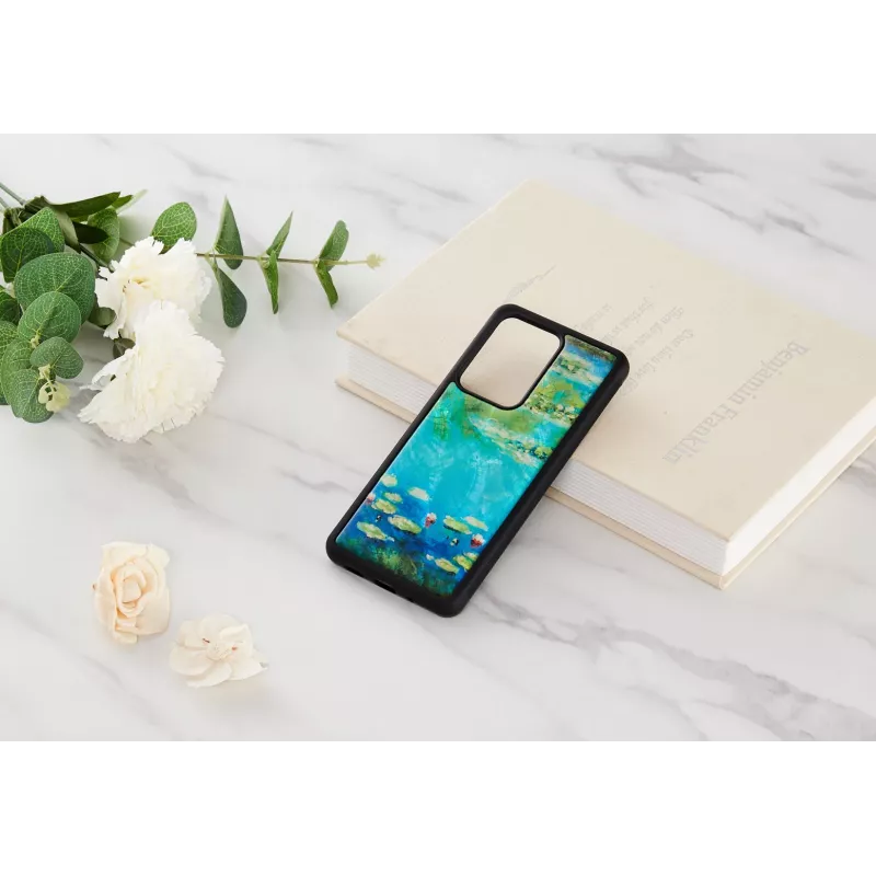 Apsauginis dėklas iKins Samsung Galaxy S20 Ultra – juodos vandens lelijos raštas
