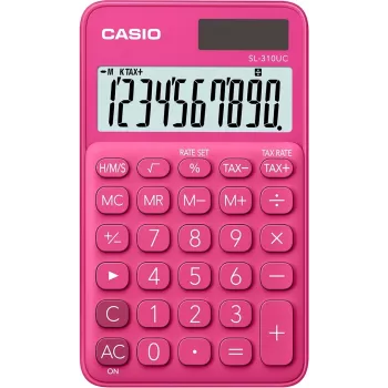 CASIO skaičiuotuvas kišeninis SL-310UC-RD raudonas, 10 skaitmenų ekranas