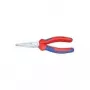 Knipex ilgasnapės replės, bendras ilgis 140 mm, forma 1, daugiakomponentės rankenos
