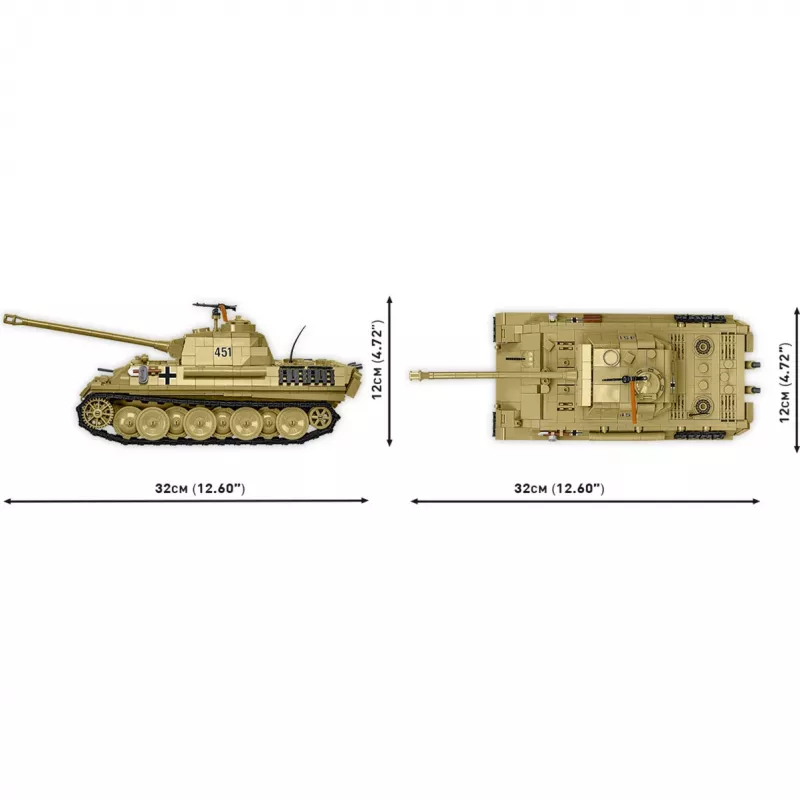 Konstrukciniai blokeliai Panzer V Panther G Pudel 1133 detalės