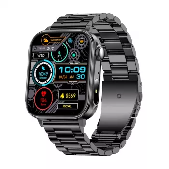 Išmanusis laikrodis Colmi P80 Steel Black su Bluetooth ir širdies ritmo matuokliu