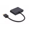 Gembird A-HDMIM-HDMIFVGAF-01 adapteris iš HDMI kištuko į HDMI lizdą + VGA lizdą, su garsu ir maitinimo jungtimi