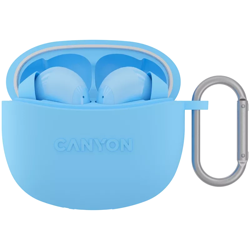 Canyon TWS-5 CNS-TWS5BL Belaidės ausinės – Tikras belaidis ryšys – Bluetooth 5.3 – Į ausį – USB-C įkrovimo dėklas – Liečiamas valdymas – Iki 38 h veikimo – Juodos