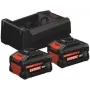 EXPERT Starter-Set 2x EXBA 18V-55 + Dvigubos įtampos įkroviklis GAL 12V/18V-80 (juoda, 2x ličio jonų baterija 5,5 Ah, AMPShare Alliance)