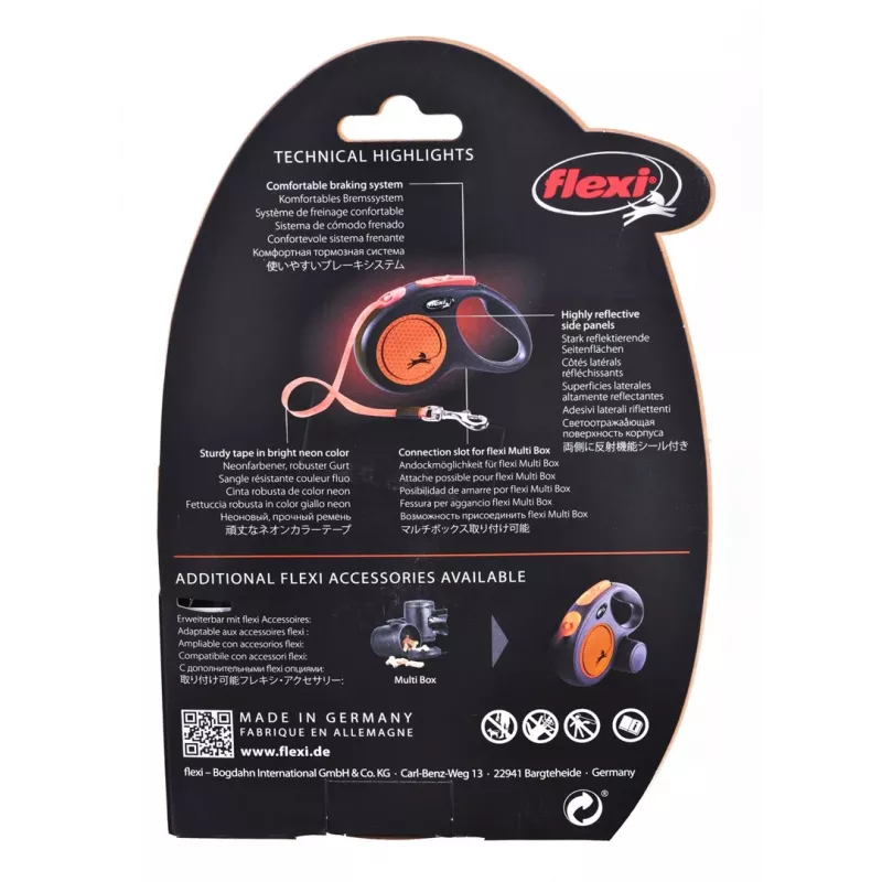FLEXI New Neon M - ištraukiamas pavadėlis - 5 m