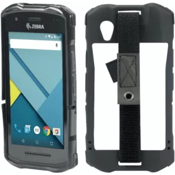 MOBILIS CASE Protech TPU dėklas TC51/52/56/57 su elastiniu rankiniu dirželiu ir laikikliu rašikliui – juodas (052046)