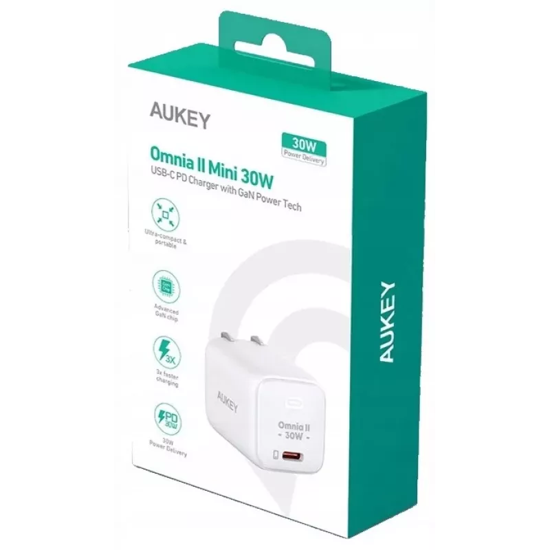 Sieninis įkroviklis PA-B1L Baltas Omnia II Mini 1xUSB-C PowerDelivery 30W 5A