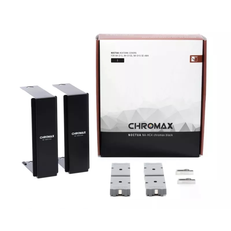 Montavimo rinkinys Noctua NA-HC4 chromax.black — Aliuminio šilumos šalintuvo priedas CPU, juodas