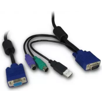 KVM kabelis Inter-Tech 88887250 juodas mėlynas 3 m