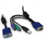 KVM kabelis Inter-Tech 88887250 juodas mėlynas 3 m