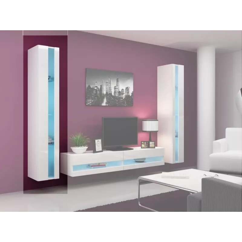 Cama lentynų blokas VIGO NEW 180/40/30 baltas/baltas blizgesys