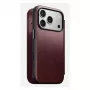 Mobiliojo telefono dėklas Nomad Modern Leather Folio, skirtas Apple iPhone 17 Pro, 6,3 colio (16 cm), odinis, bordo spalvos