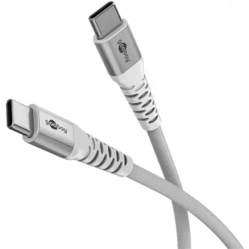 Super-soft USB 2.0 pintas laidas, USB-C kištukas > USB-C kištukas (baltas, 3 metrai)