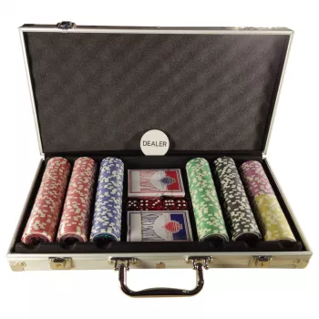 Extralink Pokerio rinkinys Premium 300 žetonų, 2 kaladės ir kauliukų dėklas