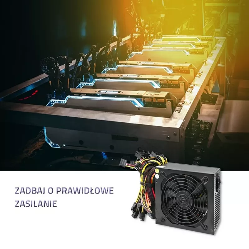 Maitinimo blokas QOLTEC Gaming Miner 1600W Gold, 1600 W, ATX, Gold efektyvumas
