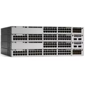 Cisco Catalyst 9300 Network Advantage jungiklis – 48 prievadų 10/100/1000 UPoE (822 W), L3 valdomas, montuojamas į stelažą