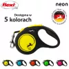 Ištraukiamasis pavadėlis Flexi New NEON 5 m – juostinis pavadėlis mažiems šunims iki 15 kg, juodai geltonas