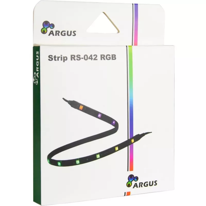 INTER-TECH RS-042 RGB LED juostelė kompiuterio korpuso apšvietimui — RGB 1000 mm, 10 mm plotis, juoda