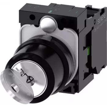 Siemens 3SU1100-4BF11-1BA0 elektrinis pavarų blokas, juodos ir metalinės spalvos