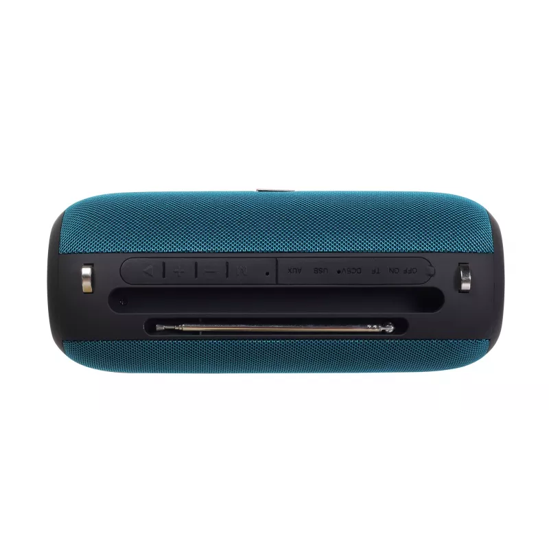 Nešiojamas stereofoninis garsiakalbis GEMBIRD SPK-BT-17-G — Bluetooth 5.1, 5 W RMS, 1200 mAh, MicroSD, FM, AUX