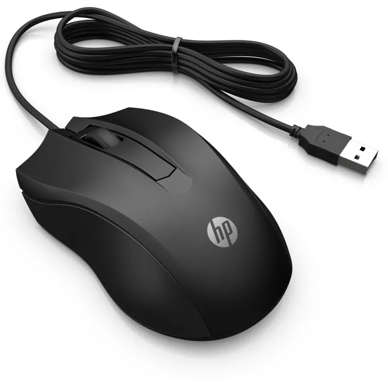 HP Wired Mouse 105, ambidekstrinė, optinė, USB-A, 1600 DPI, juoda