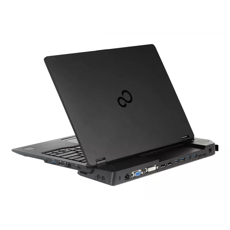 Fujitsu S26391-F1607-L219 Lifebook prievadų plėtiklis, VGA, 6x USB-A/C, raktu užrakinamas, 90 W kintamosios srovės maitinimo adapteris, ES