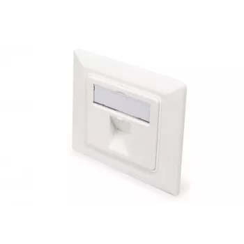Digitus | Sieninė plokštelė Keystone moduliams, vokiškas tipas, vidurinė plokštelė 50x50 mm, rėmas 80x80 mm | DN-93811