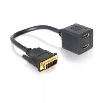Adapteris DVI 25 kištukas į 2x HDMI lizdą 0,2 m DeLOCK 65069