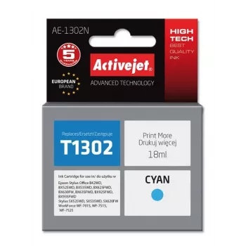 Kasetė ActiveJet AE-1302N suderinama su Epson T1302 — Cian, 18 ml, XL