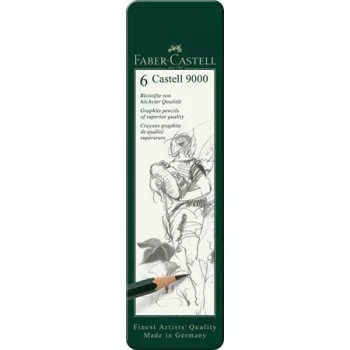 Pieštukas grafitinis Faber-Castell 9000 Green Wood 6 vnt.
