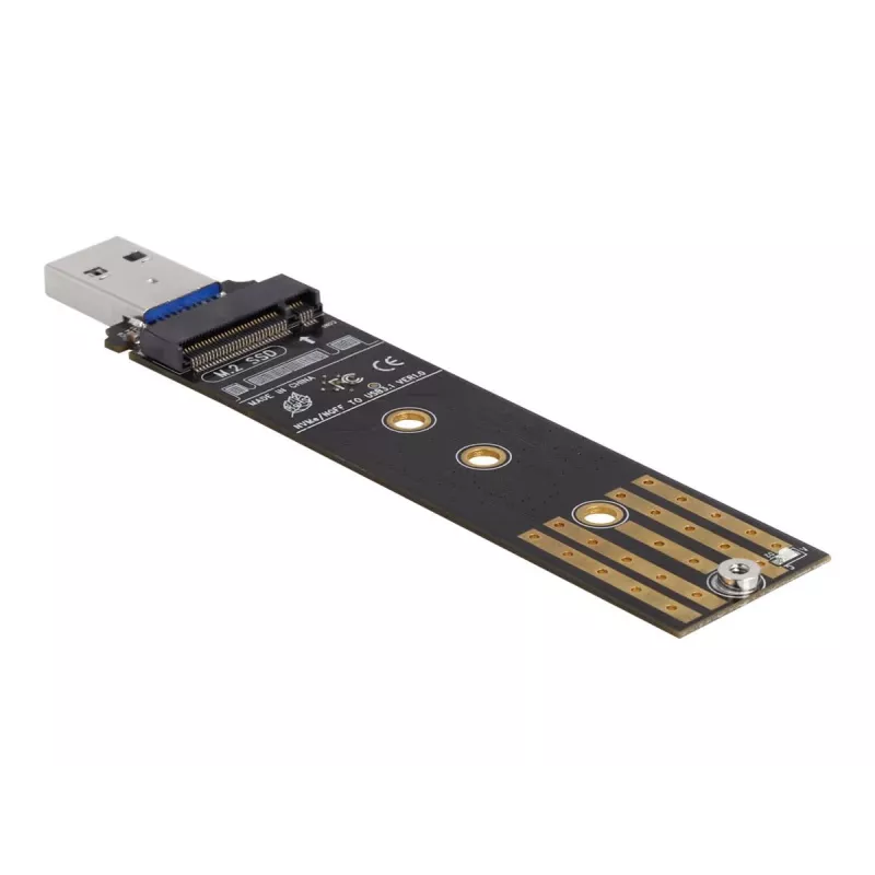 DeLOCK kombinuotas keitiklis M.2 NVMe PCIe arba SATA SSD į USB 3.2 Gen 2, juodas
