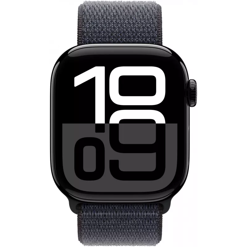 Apple Watch Series 10 GPS 42mm Jet Black Aliuminio Korpusas su Ink Sport Loop